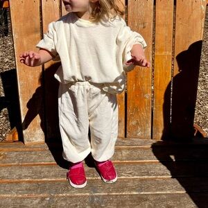 Kindly light yellow terry cloth matching set 2T